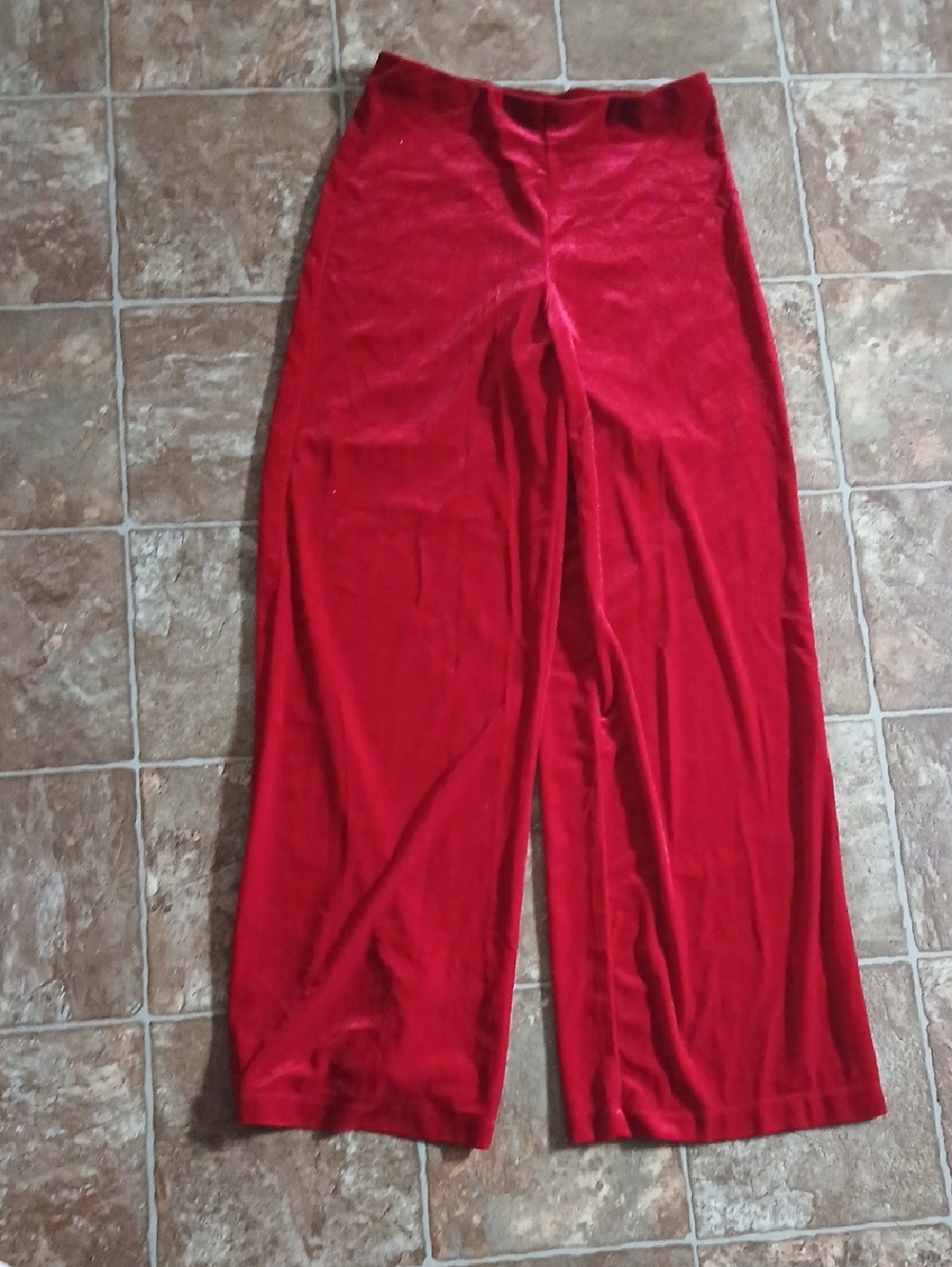 Premier Amour Red Velvet Balloon Wide Leg Pants Size Medium
